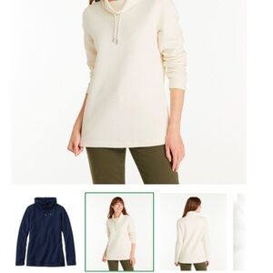 LL Bean Women's Softlight Funnel neck Pullover Gray Sweater